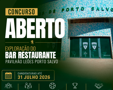 Concurso para Exploração do Bar Restaurante do Pavilhão Leões de Porto Salvo